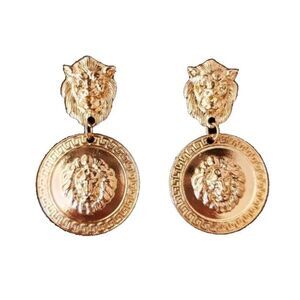 18k Vermeil Lion Earrings with Versace Vibes